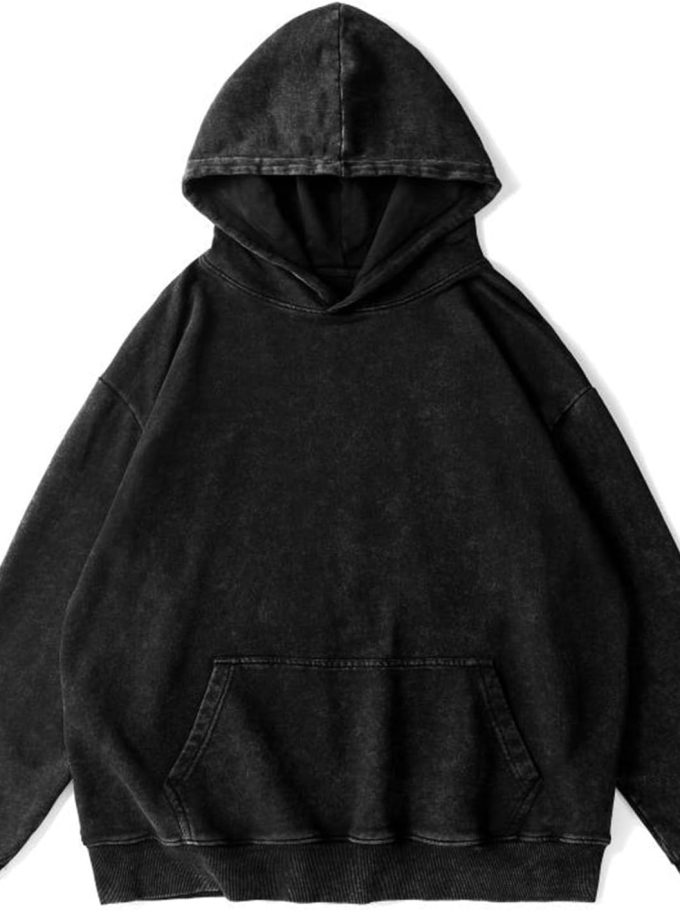 Oversized Hoodie Men Vintage Cotton Casual Hooded Sweatshirt Trendy Baggy Basic Hoodies Retro Pullover Streetwear