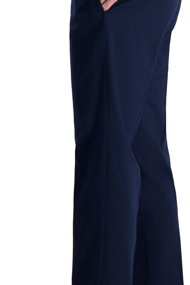 Men's Iron Free Premium Khaki Straight Fit Flat Front Flex Waistband Casual Pant