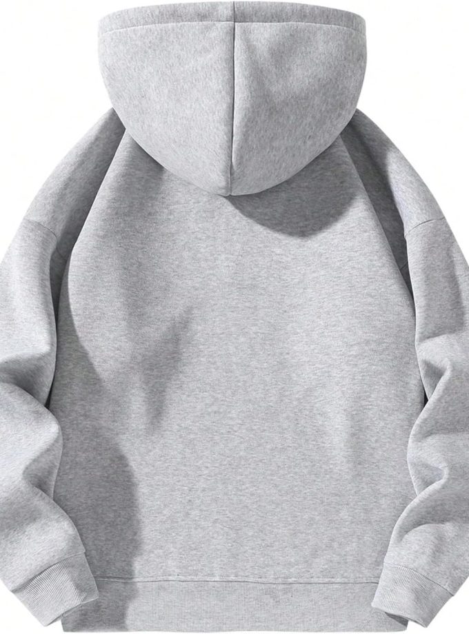 men Quarter Zip Hoodies Zip Up Hoodie Long Sleeve Drop Shoulder Sweatshirt Casual Pullover