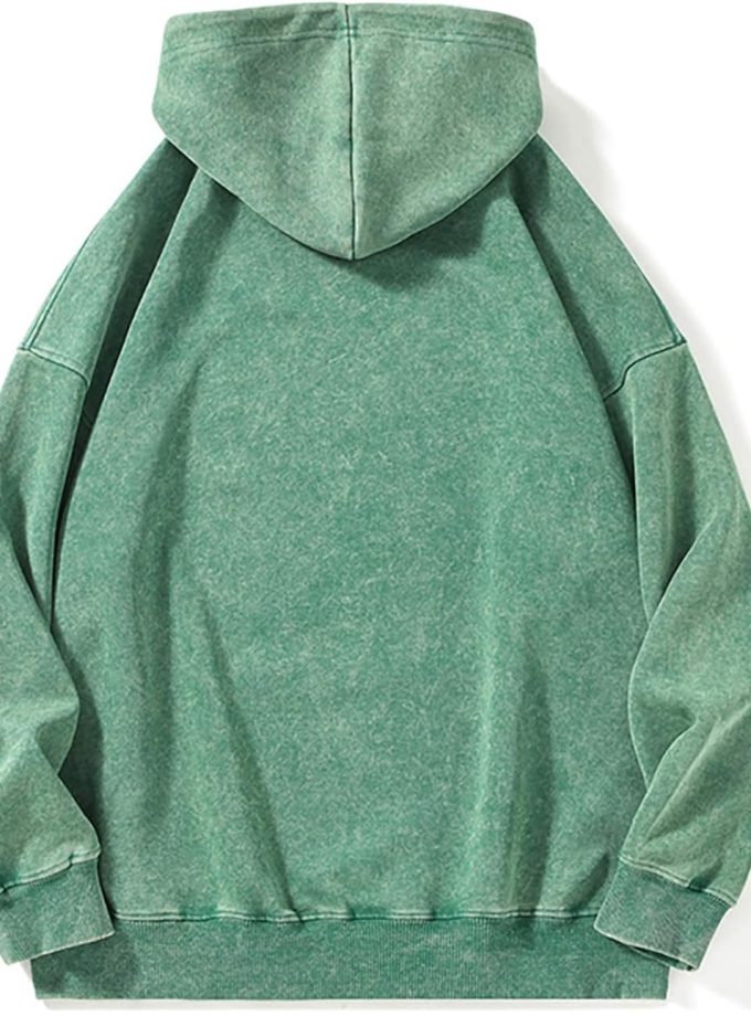 men Washed Hoodie Oversized Hooded Sweatshirt Acid Wash Cotton Baggy Streetwear Sweatshirts Workout Hoodies