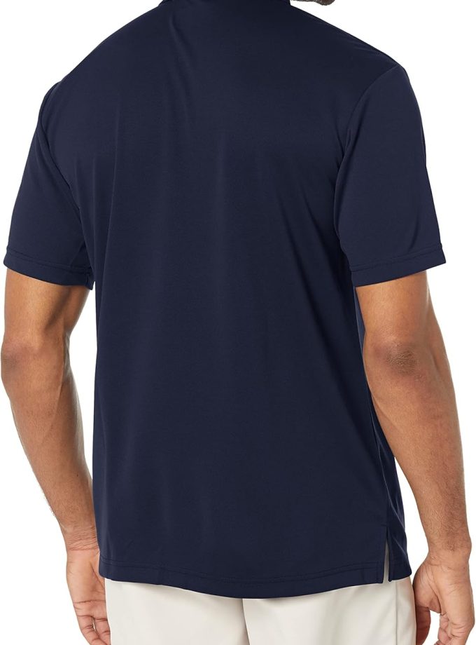Men's Solid Mesh Short Golf Polo Shirt