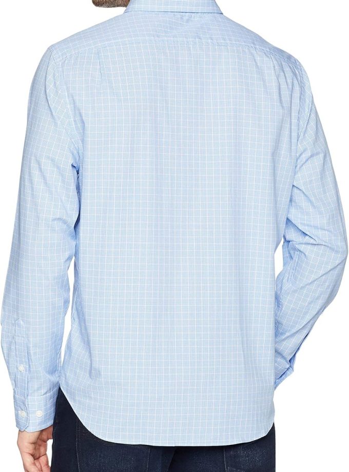 Men's Wrinkle Resistant Long Sleeve Button Front Shirt
