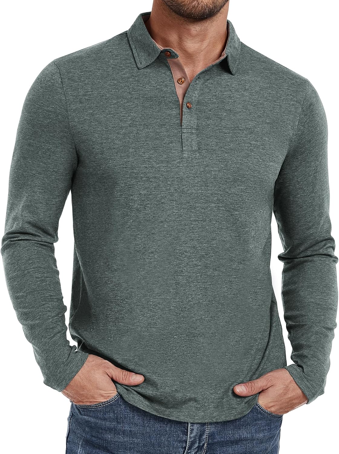 Mens Short/Long Sleeve Shirt Classic Button Basic Solid Color Designed Collared Shirt Fashion Casual Shirts
